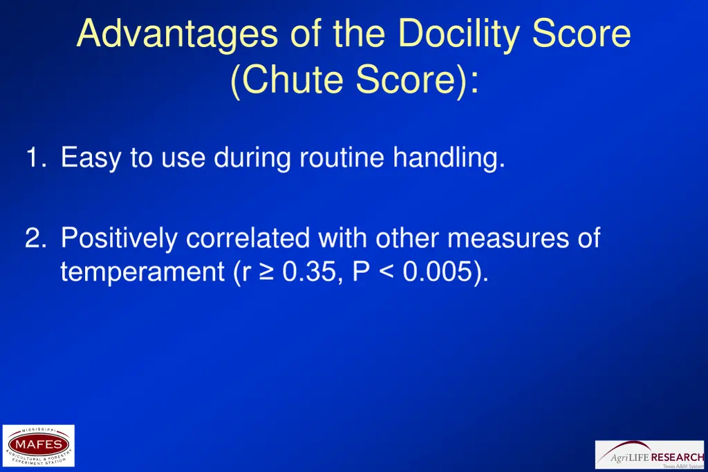 advantages of the docility score chute score