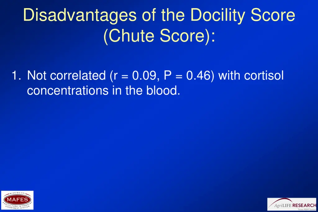 disadvantages of the docility score chute score