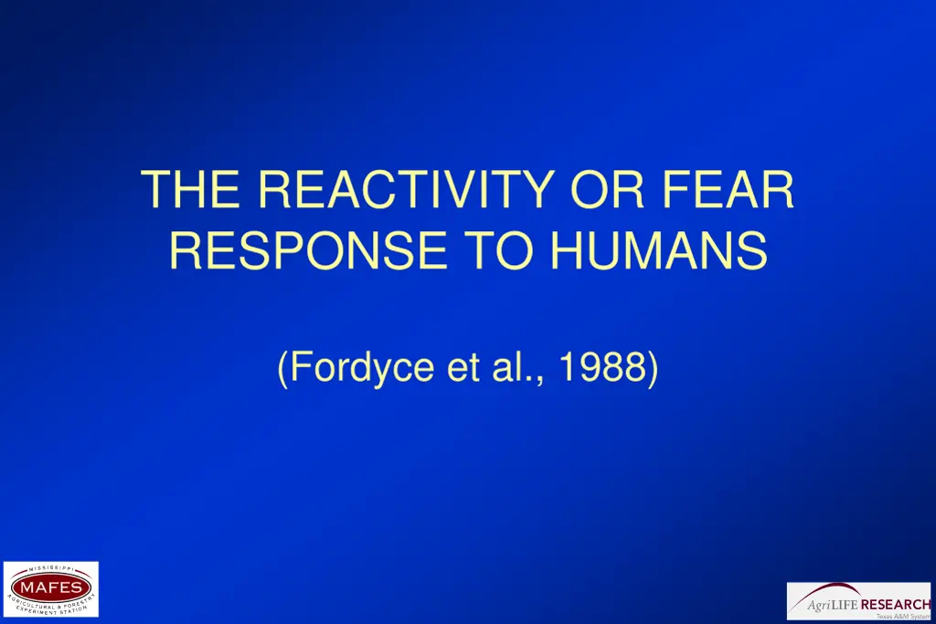 the reactivity or fear response to humans