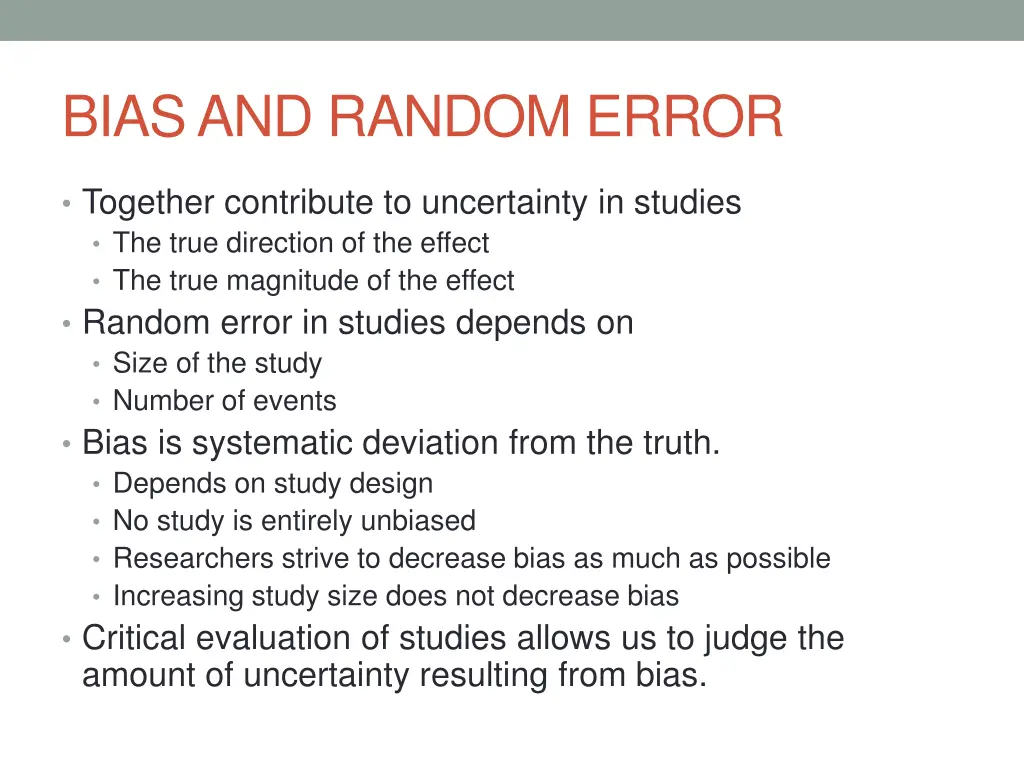 bias and random error