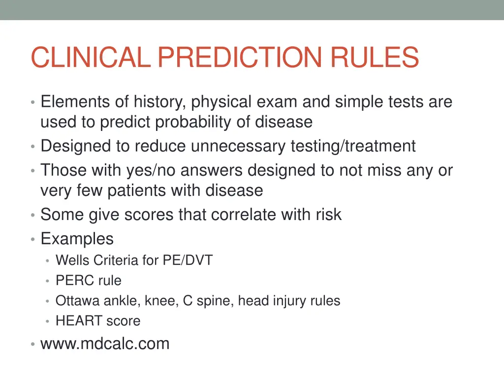 clinical prediction rules