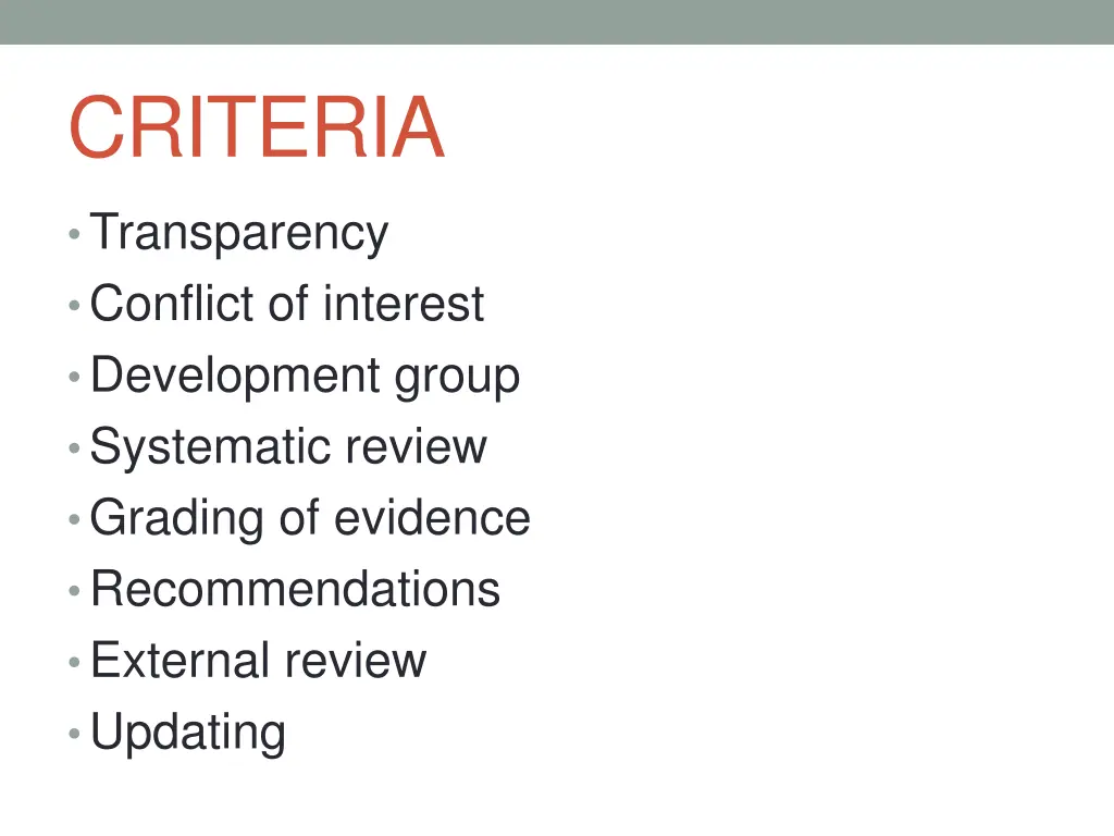 criteria