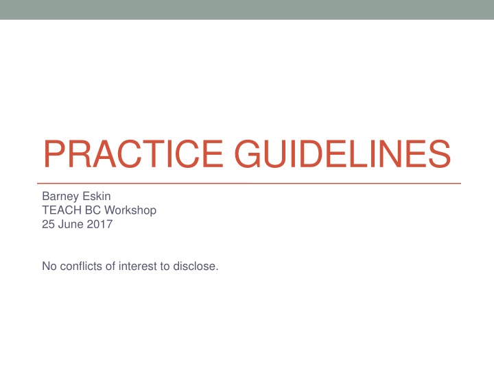 practice guidelines