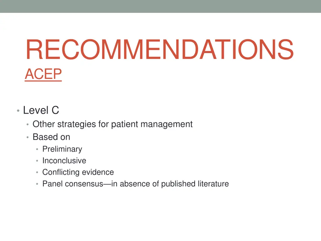 recommendations acep 1