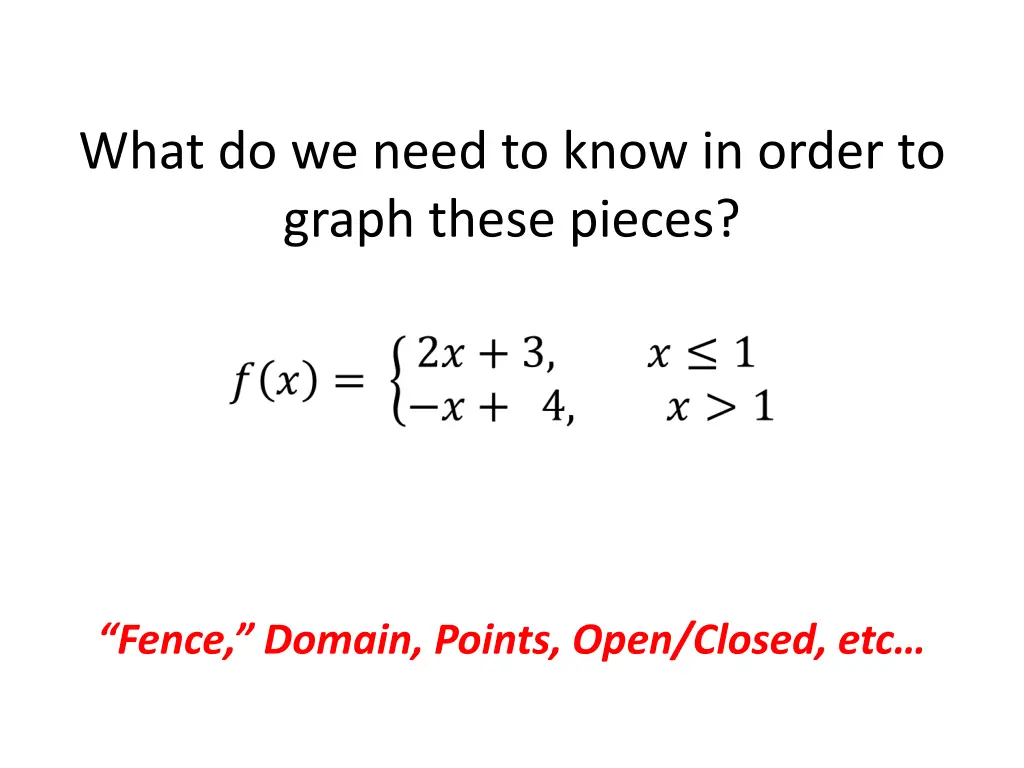 what do we need to know in order to graph these