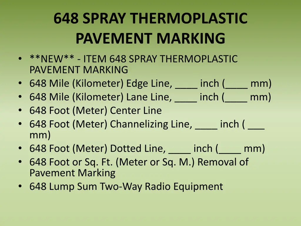 648 spray thermoplastic pavement marking new item