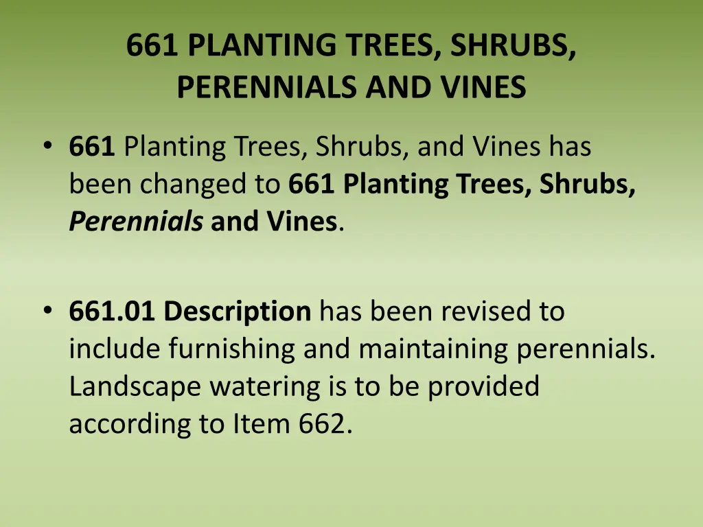 661 planting trees shrubs perennials and vines