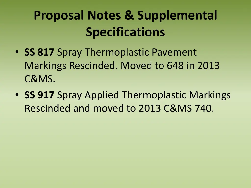 proposal notes supplemental specifications 1