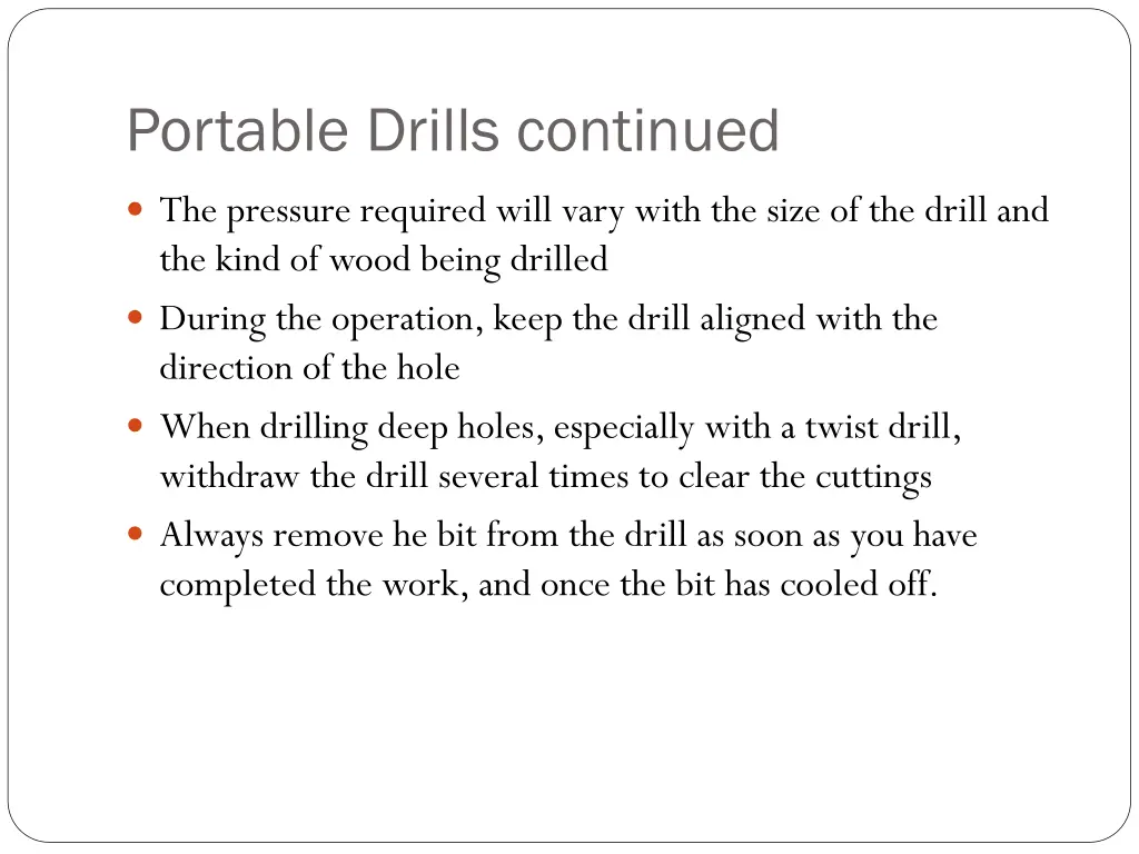 portable drills continued