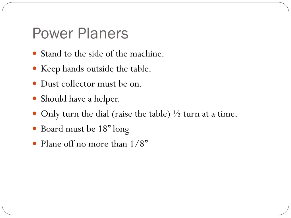 power planers