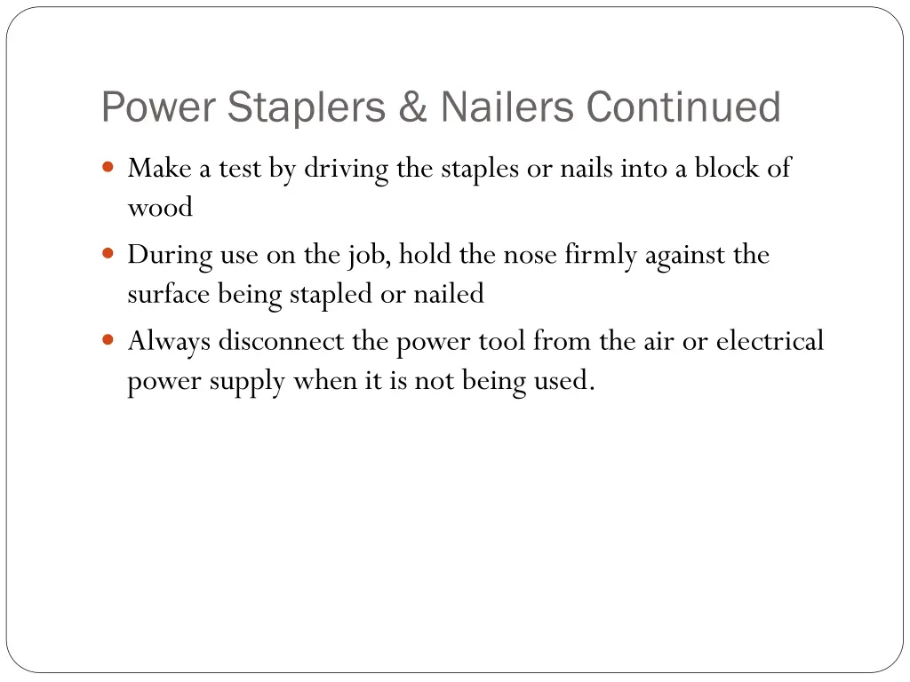 power staplers nailers continued