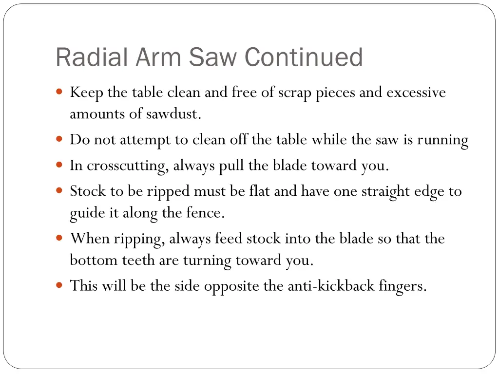 radial arm saw continued 1