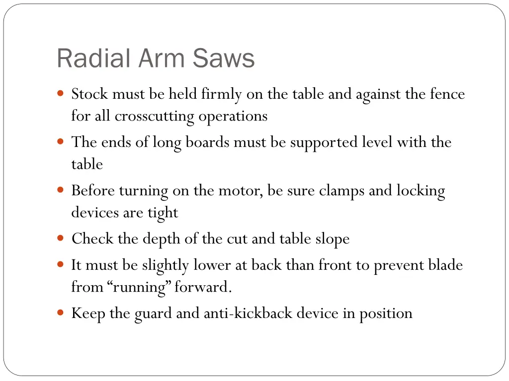 radial arm saws