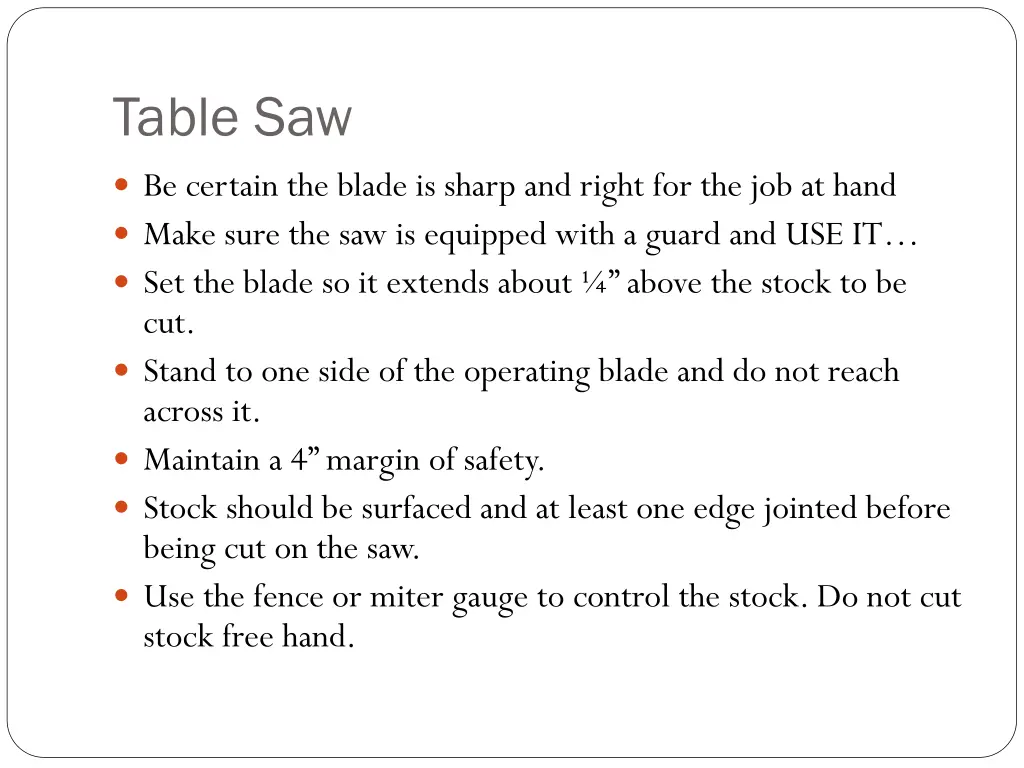 table saw