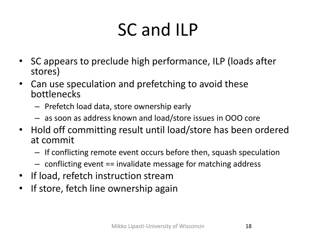 sc and ilp