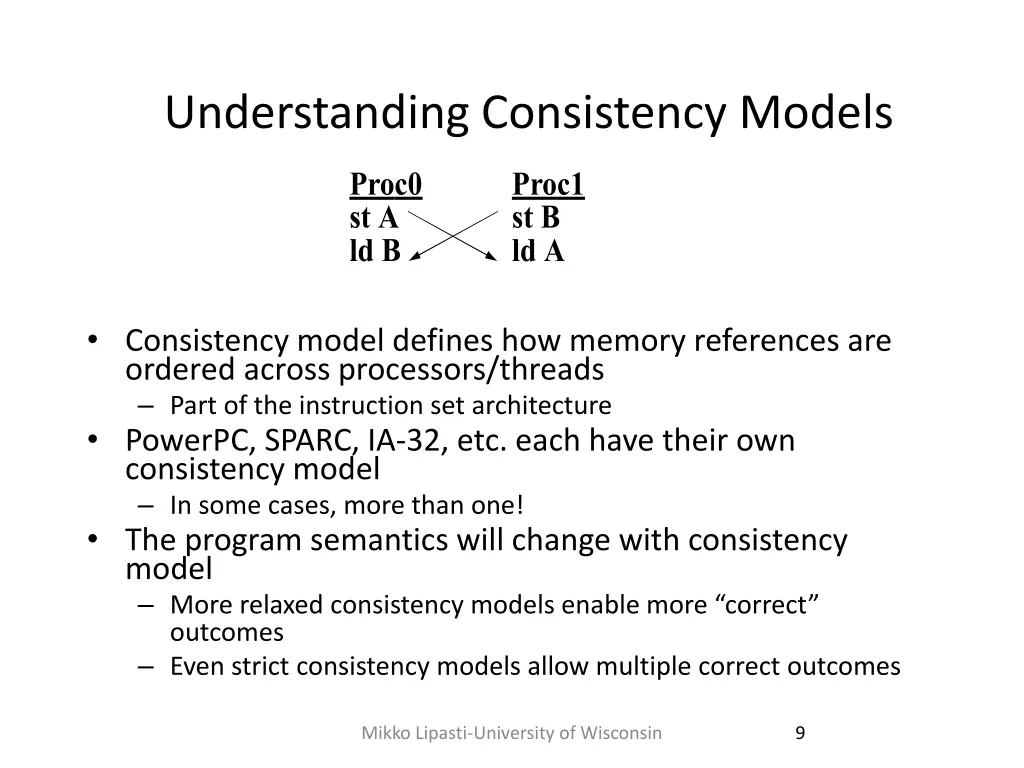 understanding consistency models proc0 proc1