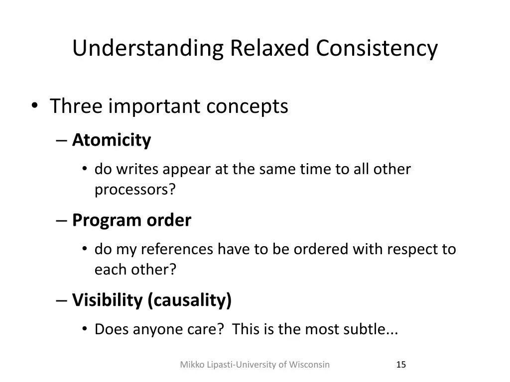 understanding relaxed consistency