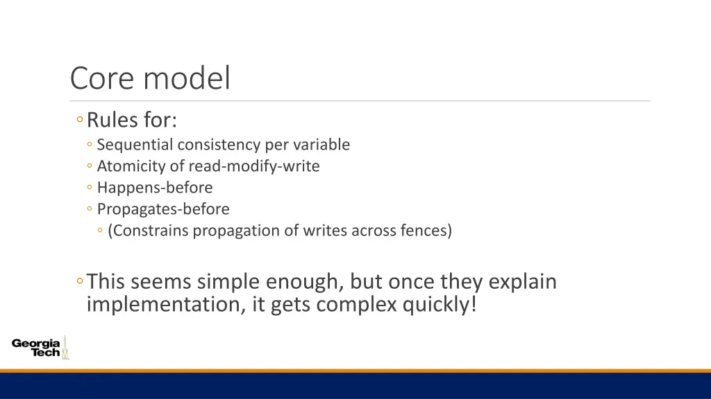 core model rules for sequential consistency