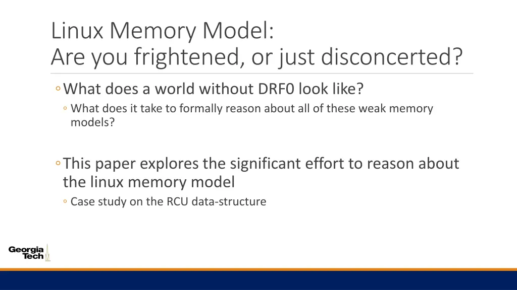 linux memory model are you frightened or just