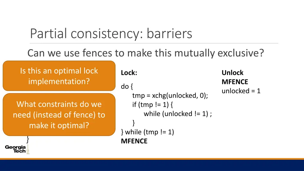 partial consistency barriers 1