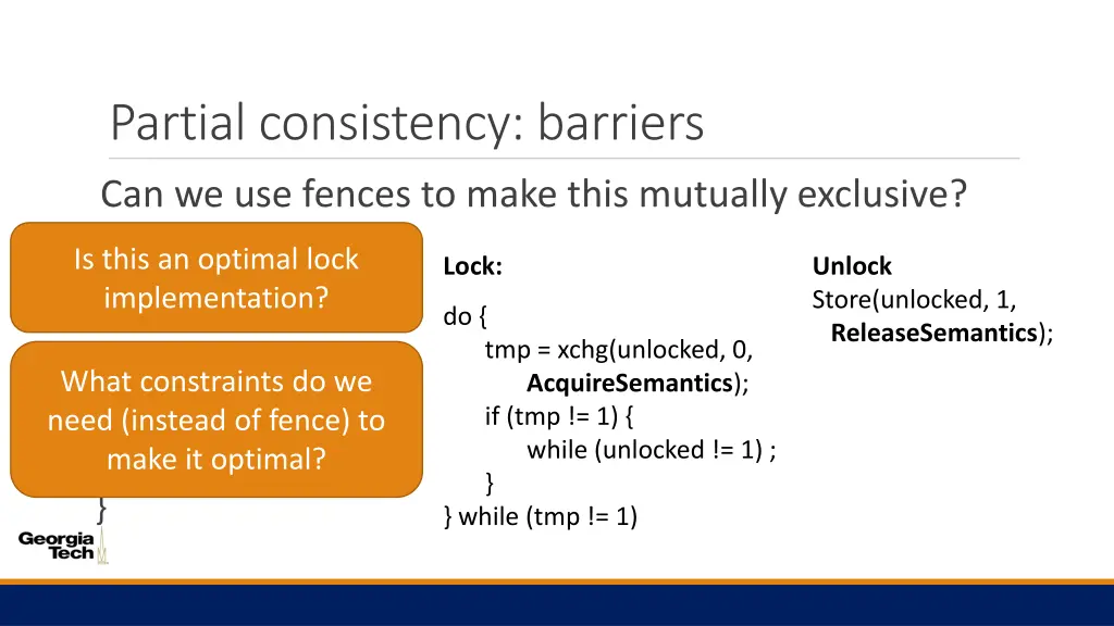 partial consistency barriers 2