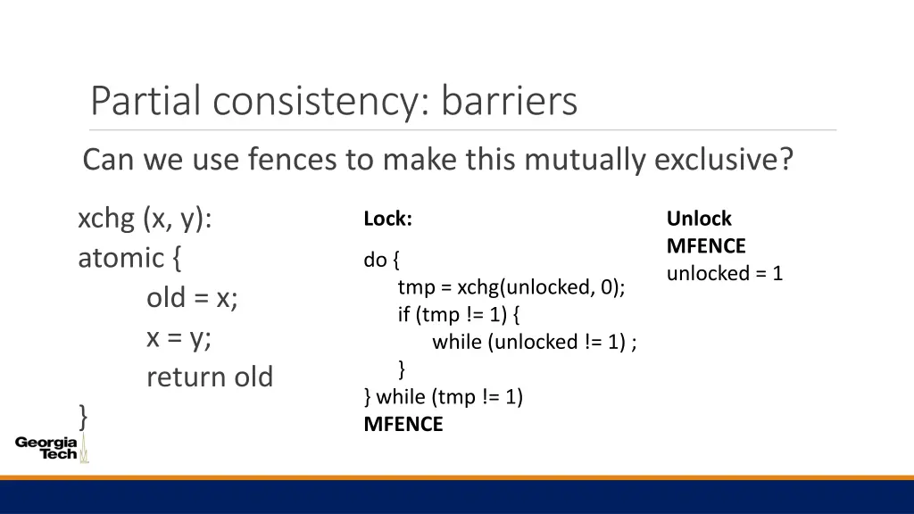 partial consistency barriers