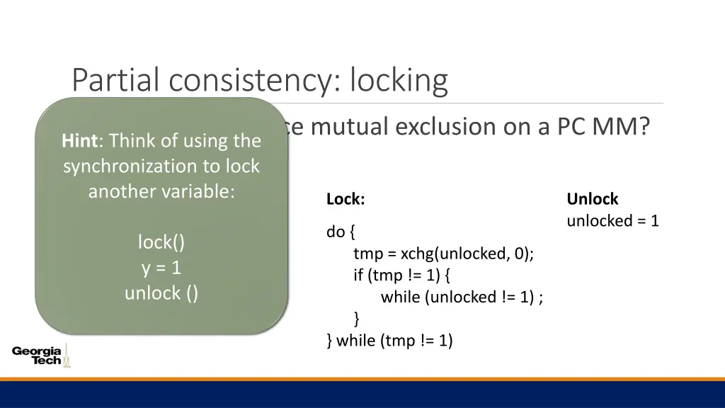 partial consistency locking