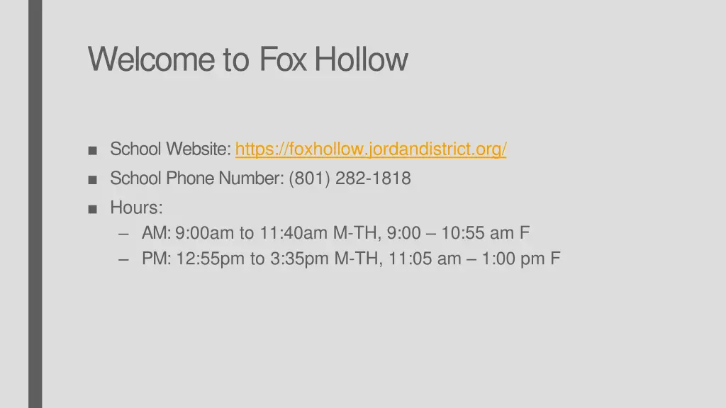 welcome to fox hollow