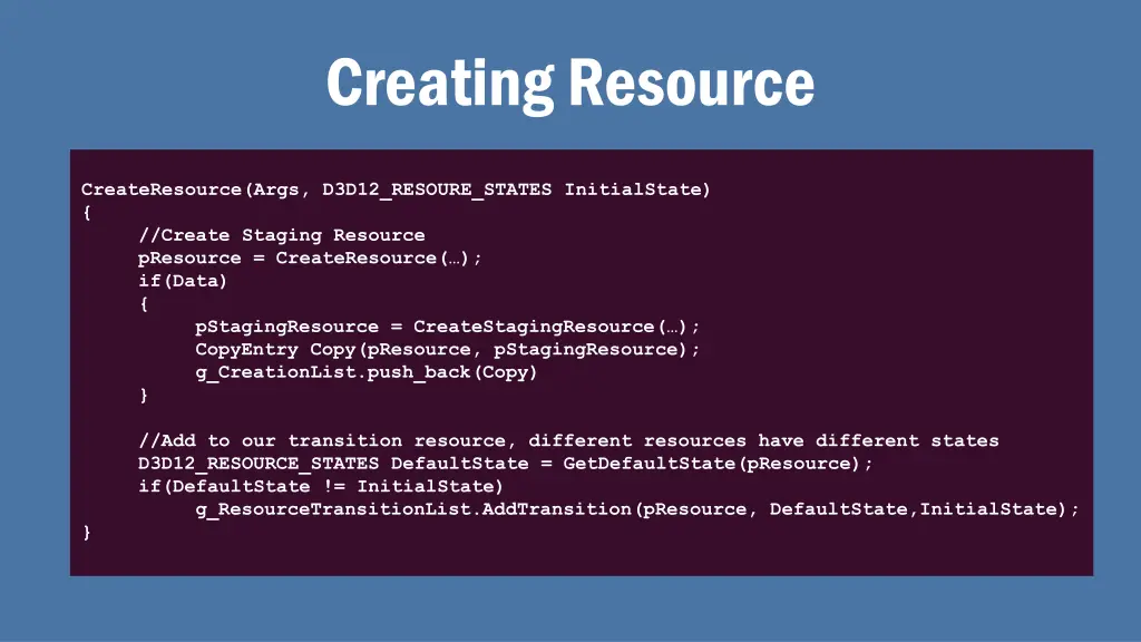 creating resource