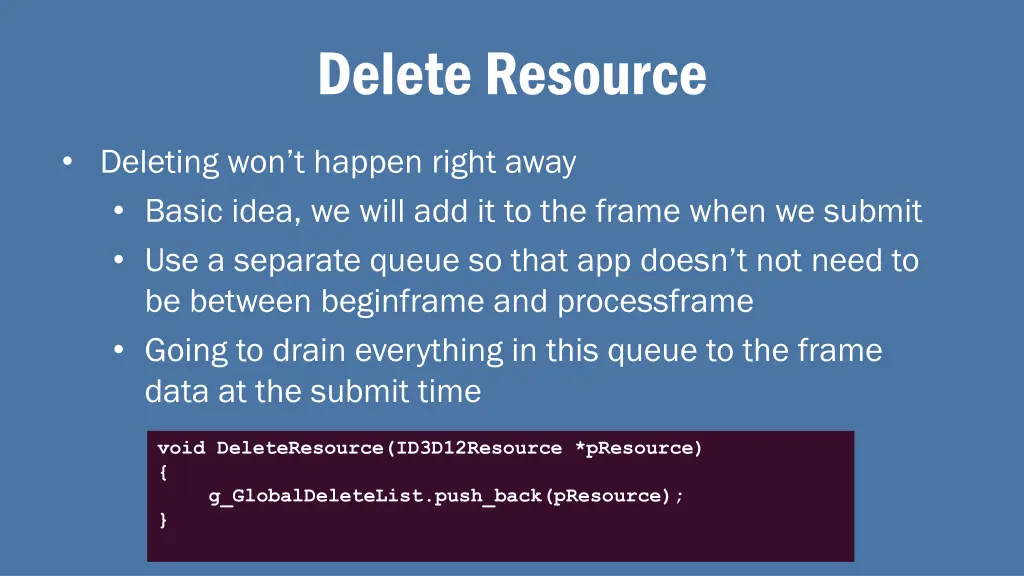 delete resource