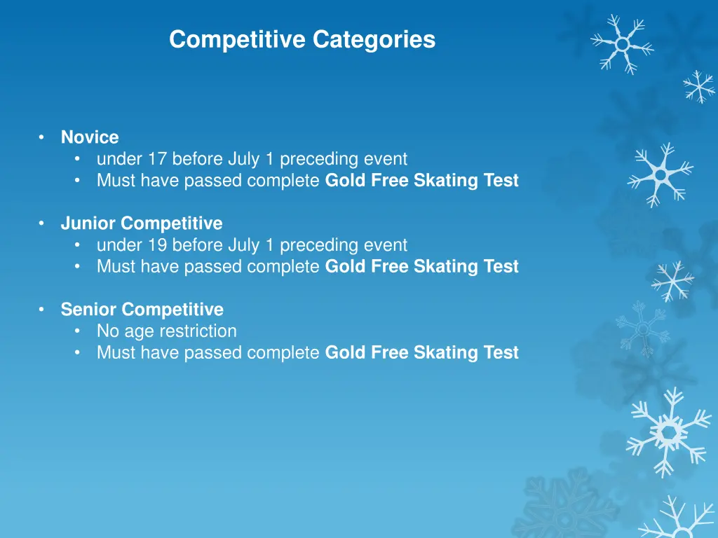 competitive categories 1