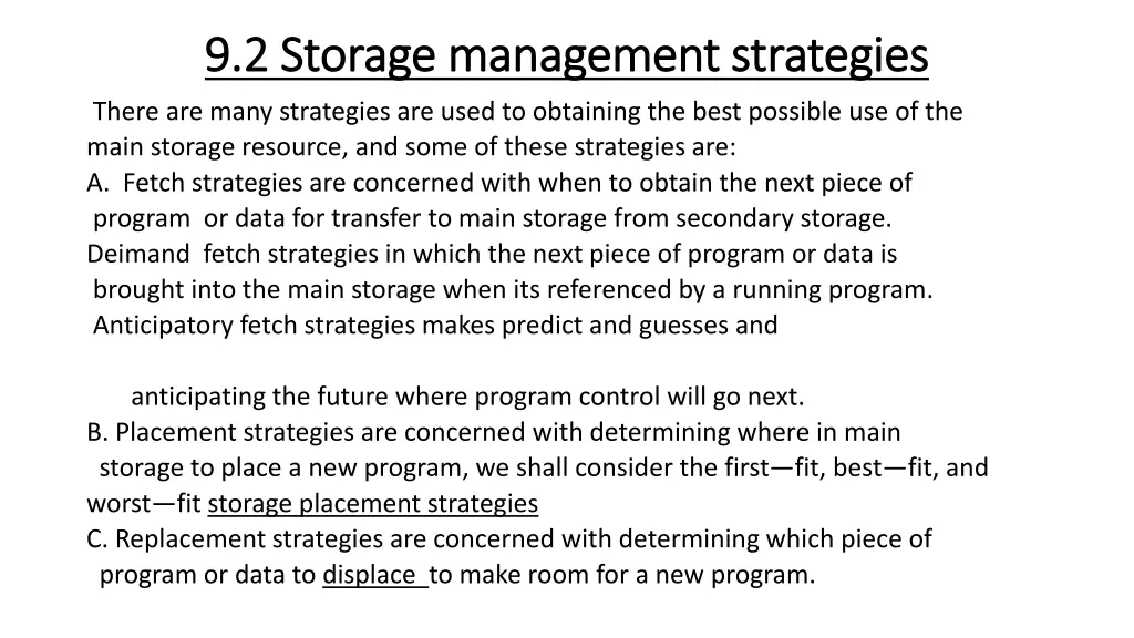 9 2 9 2 storage management storage management