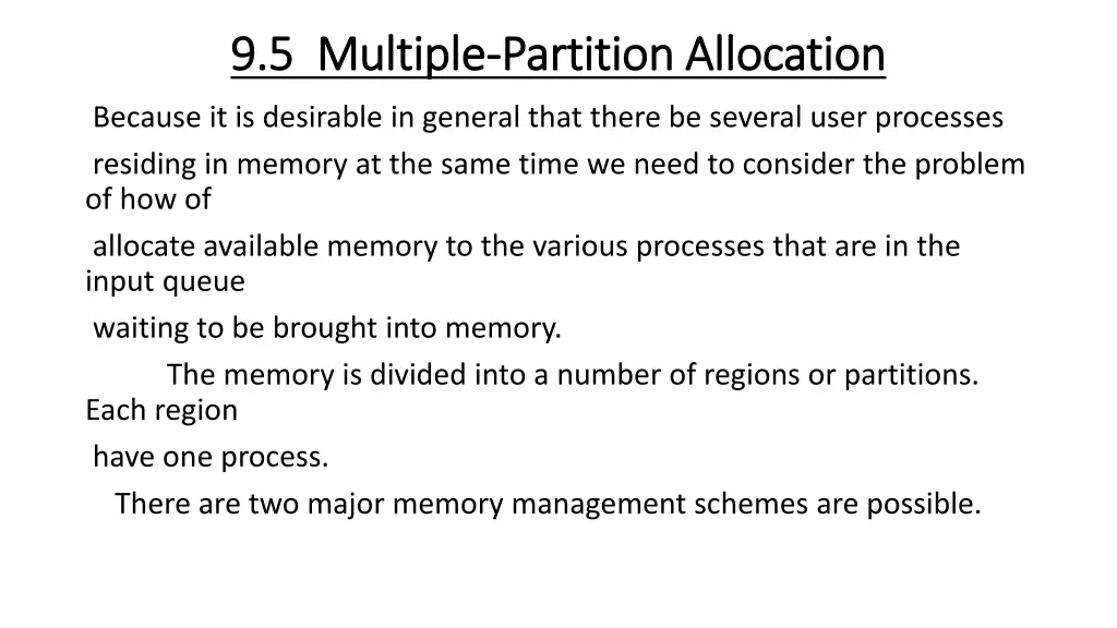 9 5 9 5 multiple multiple partition allocation