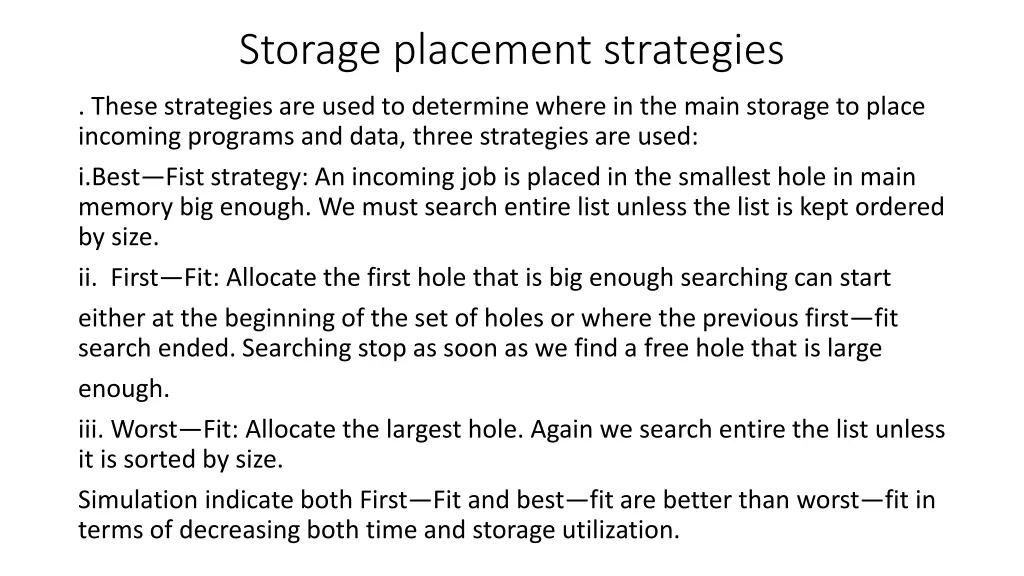 storage placement strategies