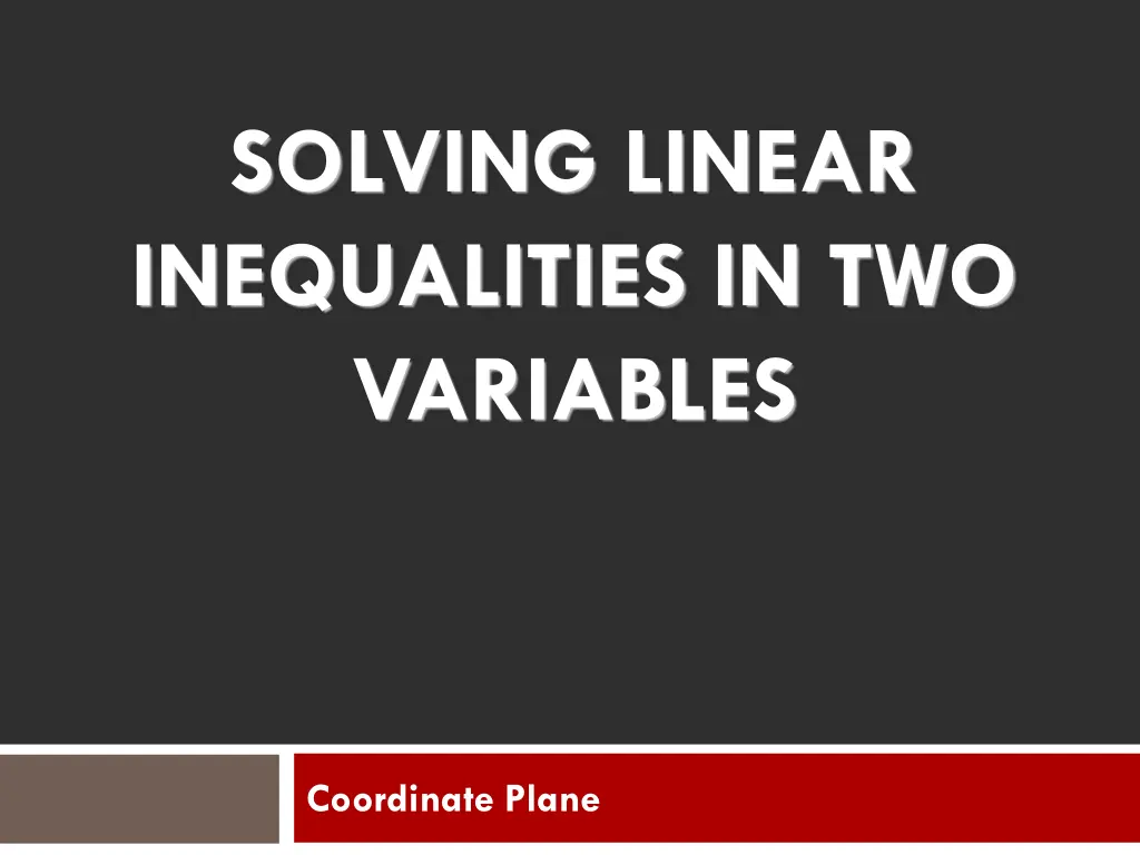 solving linear inequalities in two variables