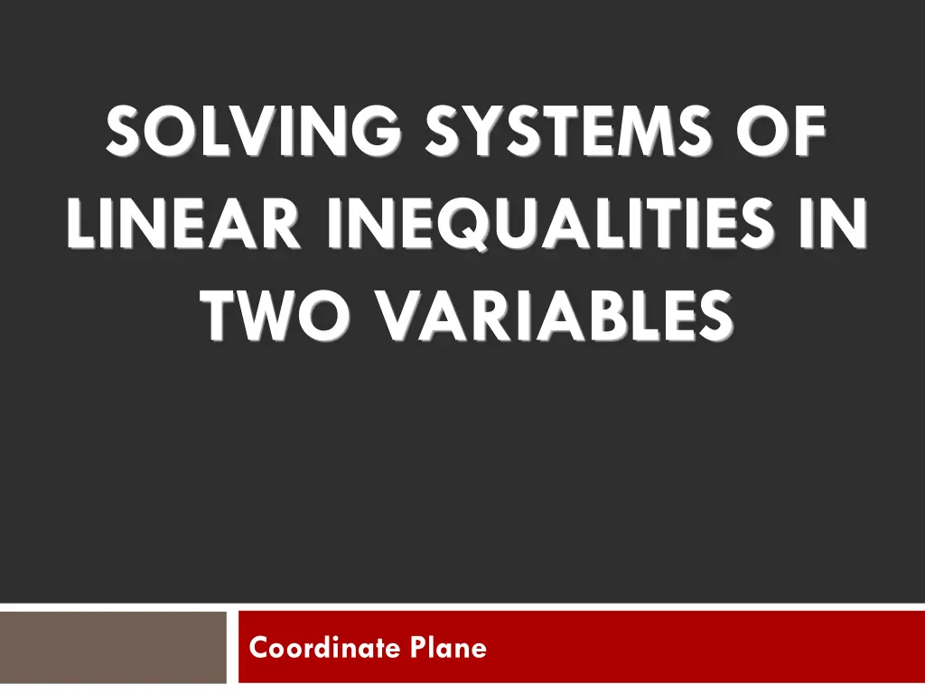 solving systems of linear inequalities