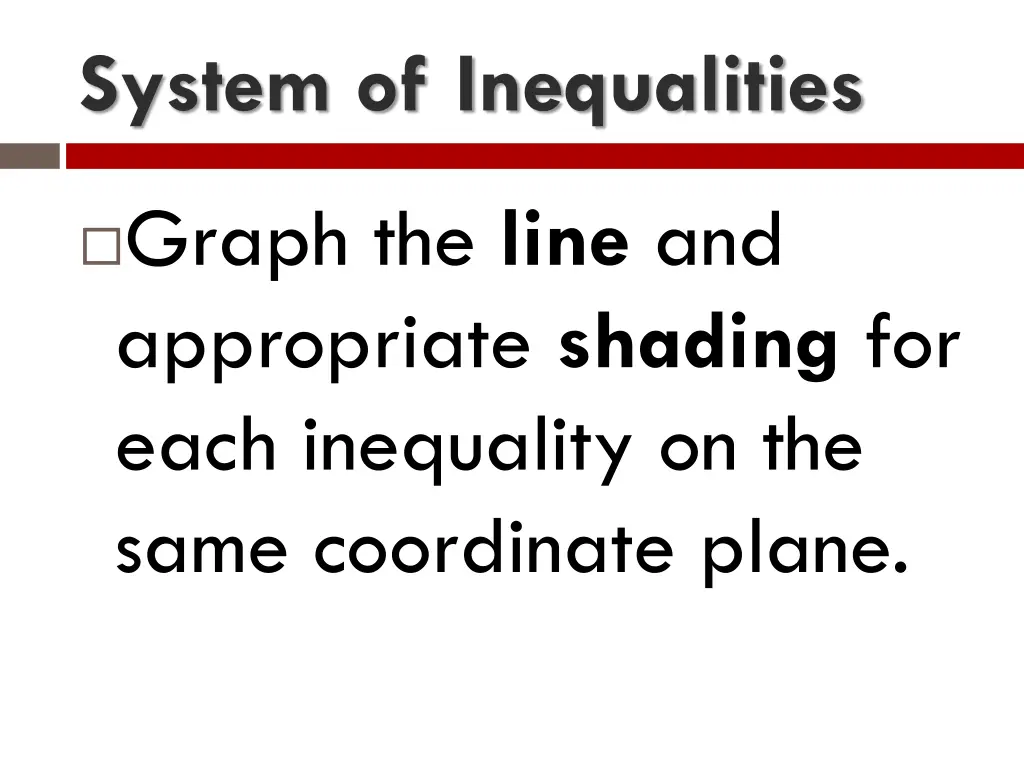 system of inequalities