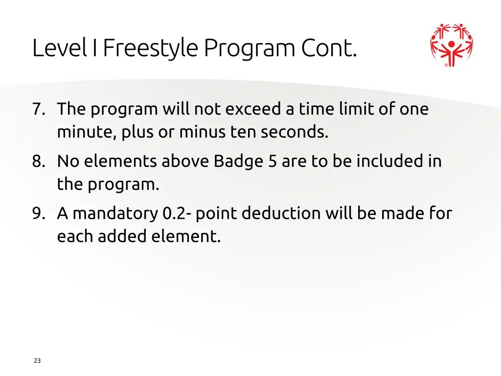 level i freestyle program cont 2