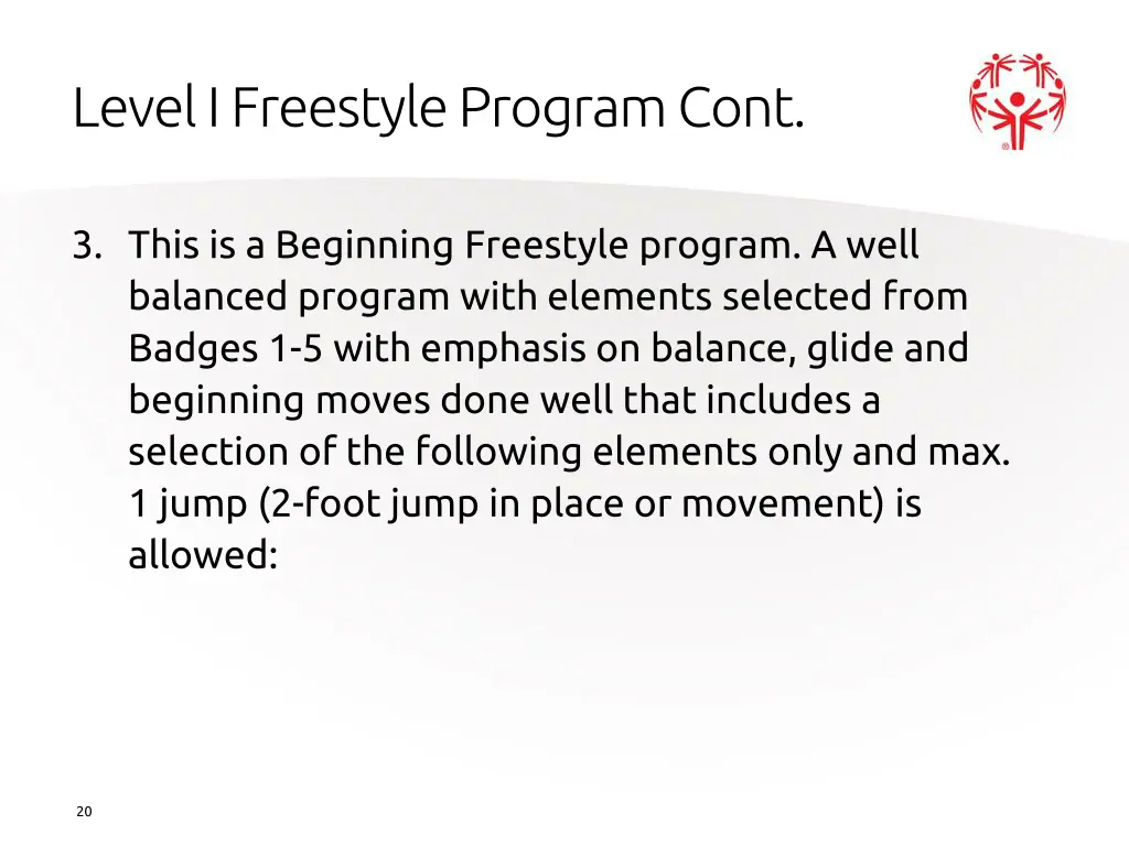 level i freestyle program cont