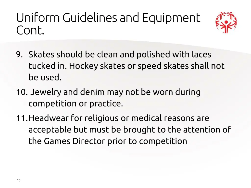 uniform guidelines and equipment cont 2