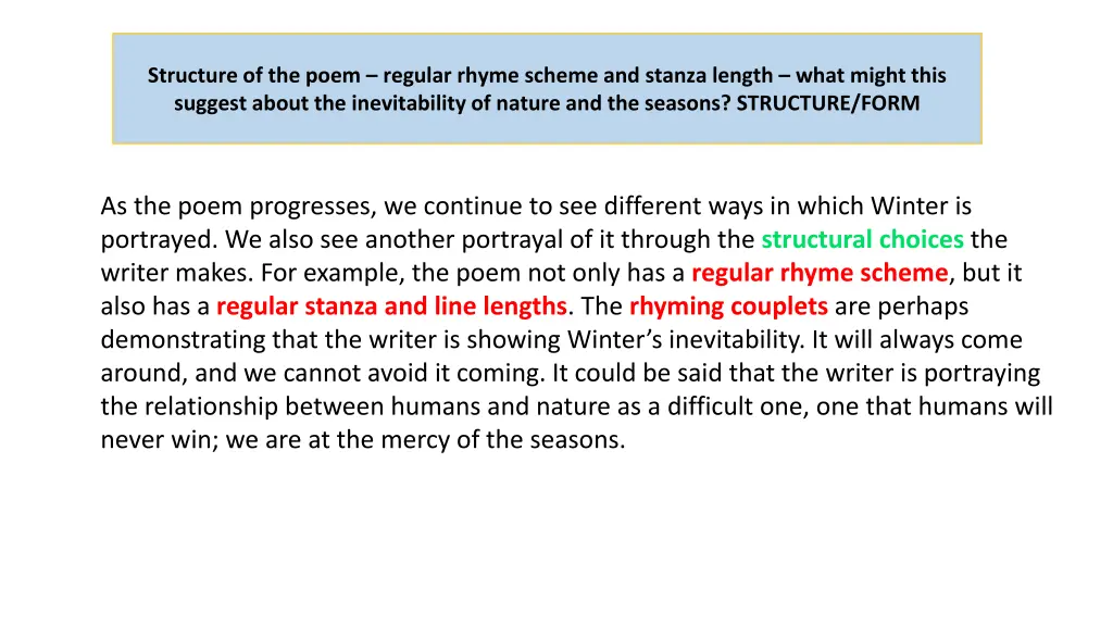 structure of the poem regular rhyme scheme