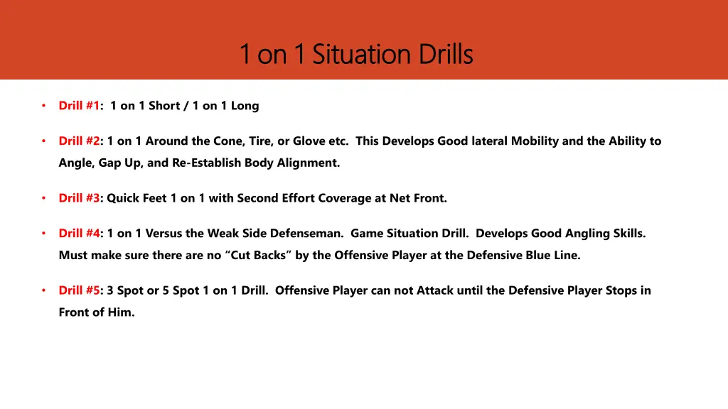 1 on 1 situation drills 1 on 1 situation drills