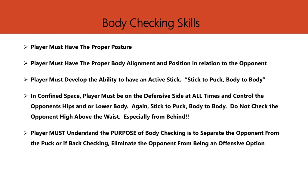 body checking skills body checking skills