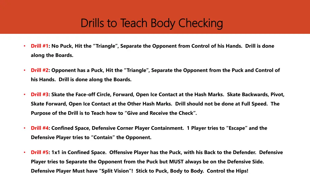 drills to teach body checking drills to teach