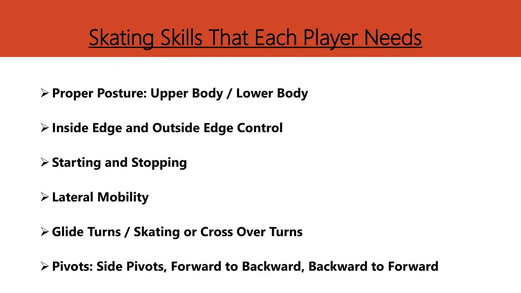 skating skills that each player needs skating