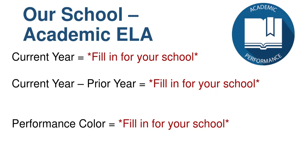 our school academic ela current year fill