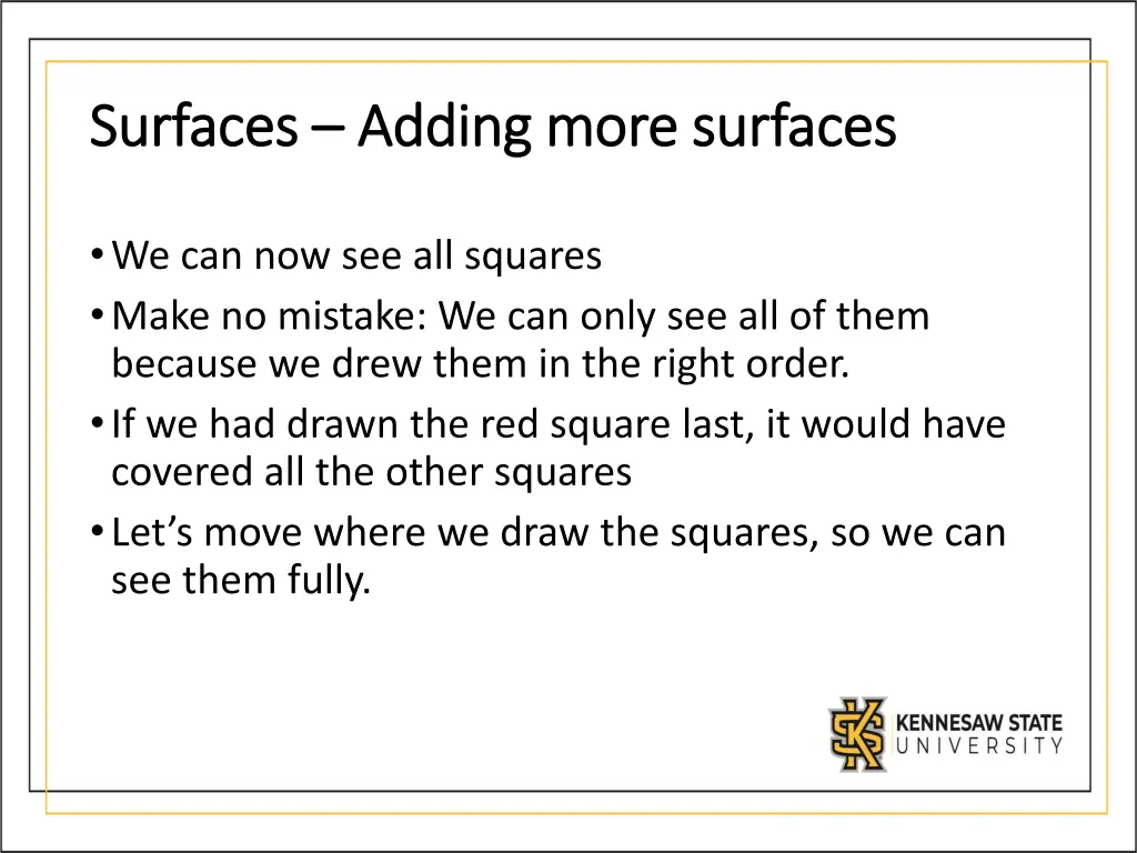 surfaces surfaces adding more surfaces adding 3