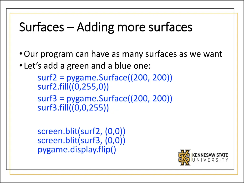 surfaces surfaces adding more surfaces adding