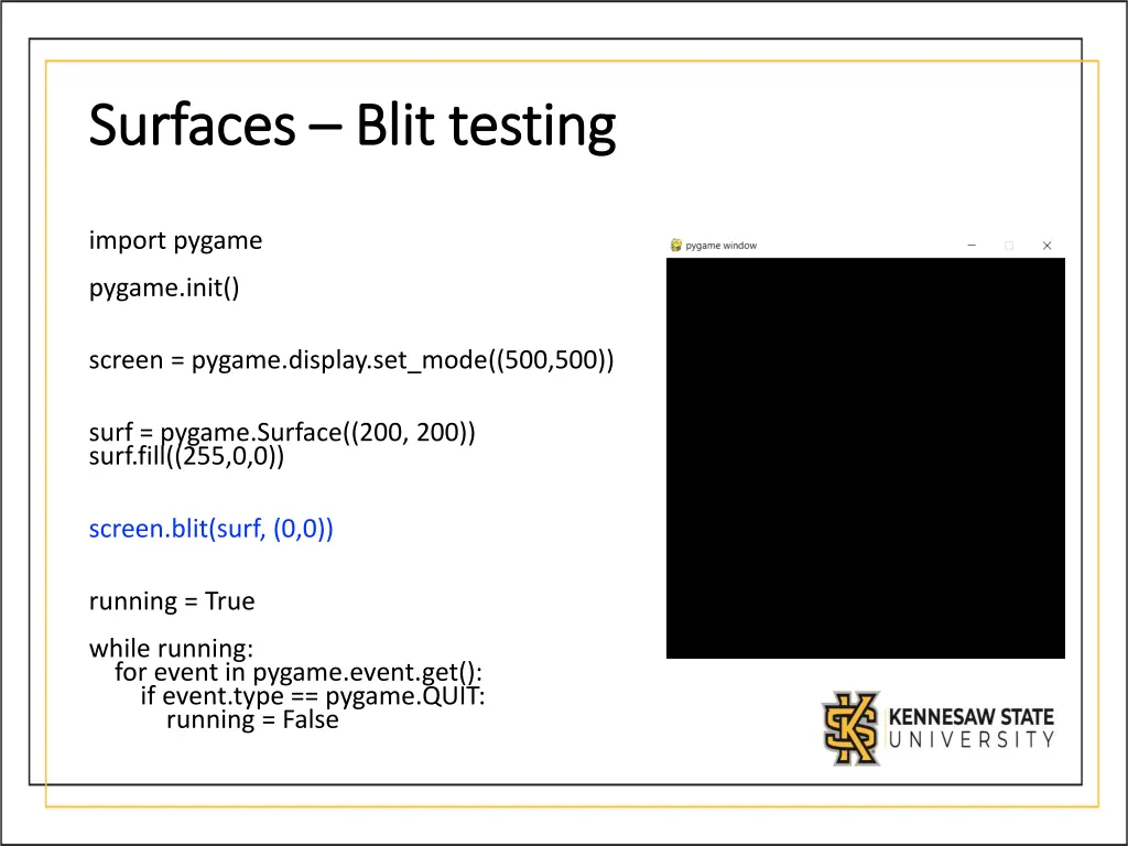 surfaces surfaces blit