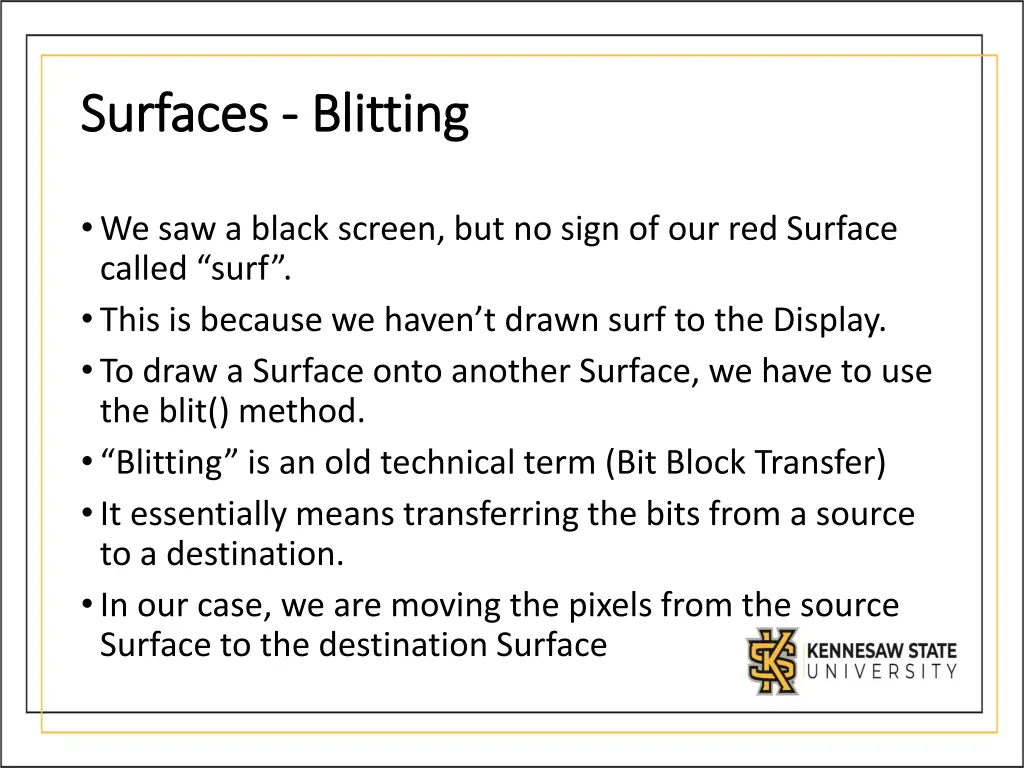 surfaces surfaces blitting